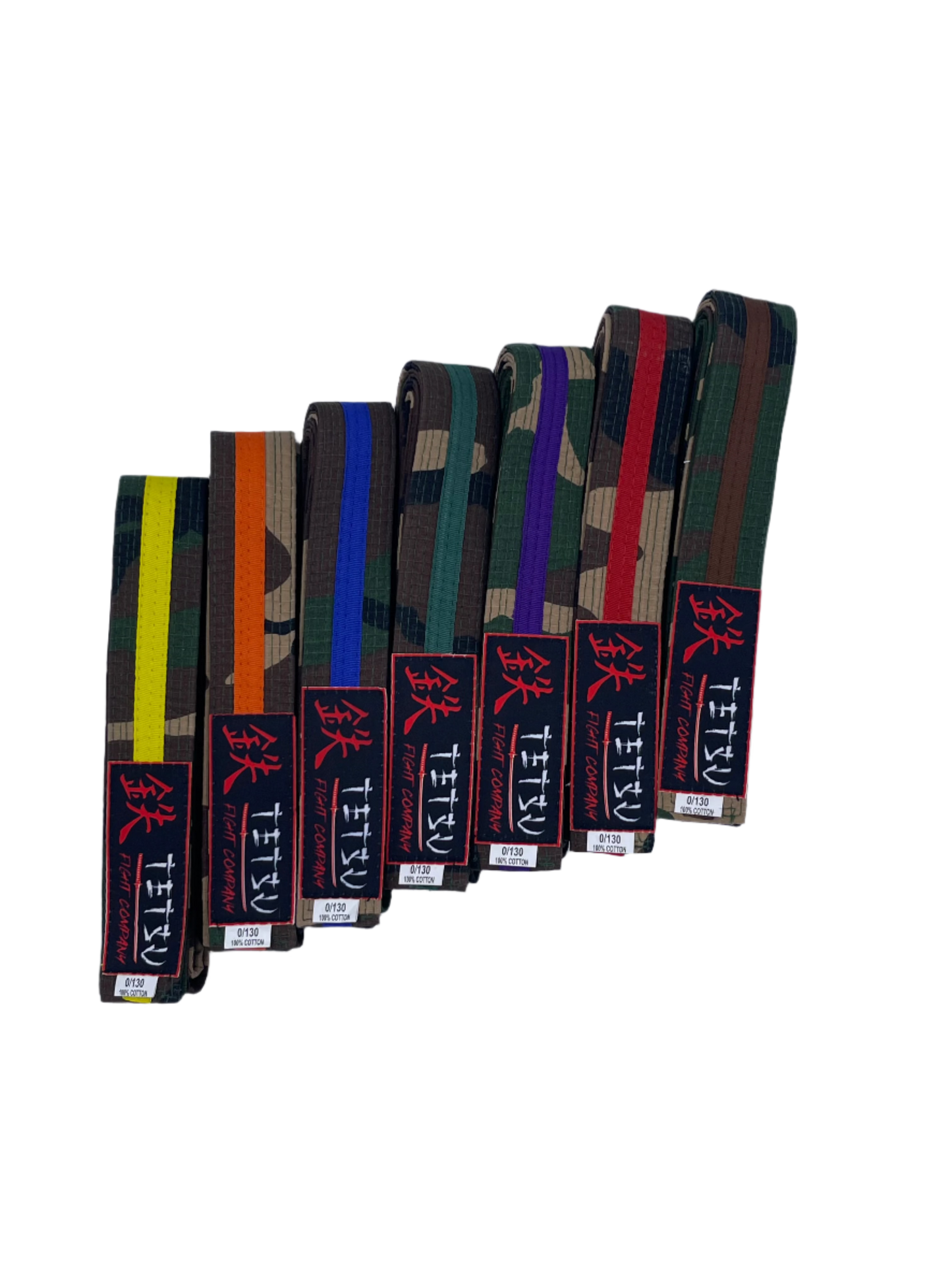 Double Wrap Camo Belt w/ Colored Stripe