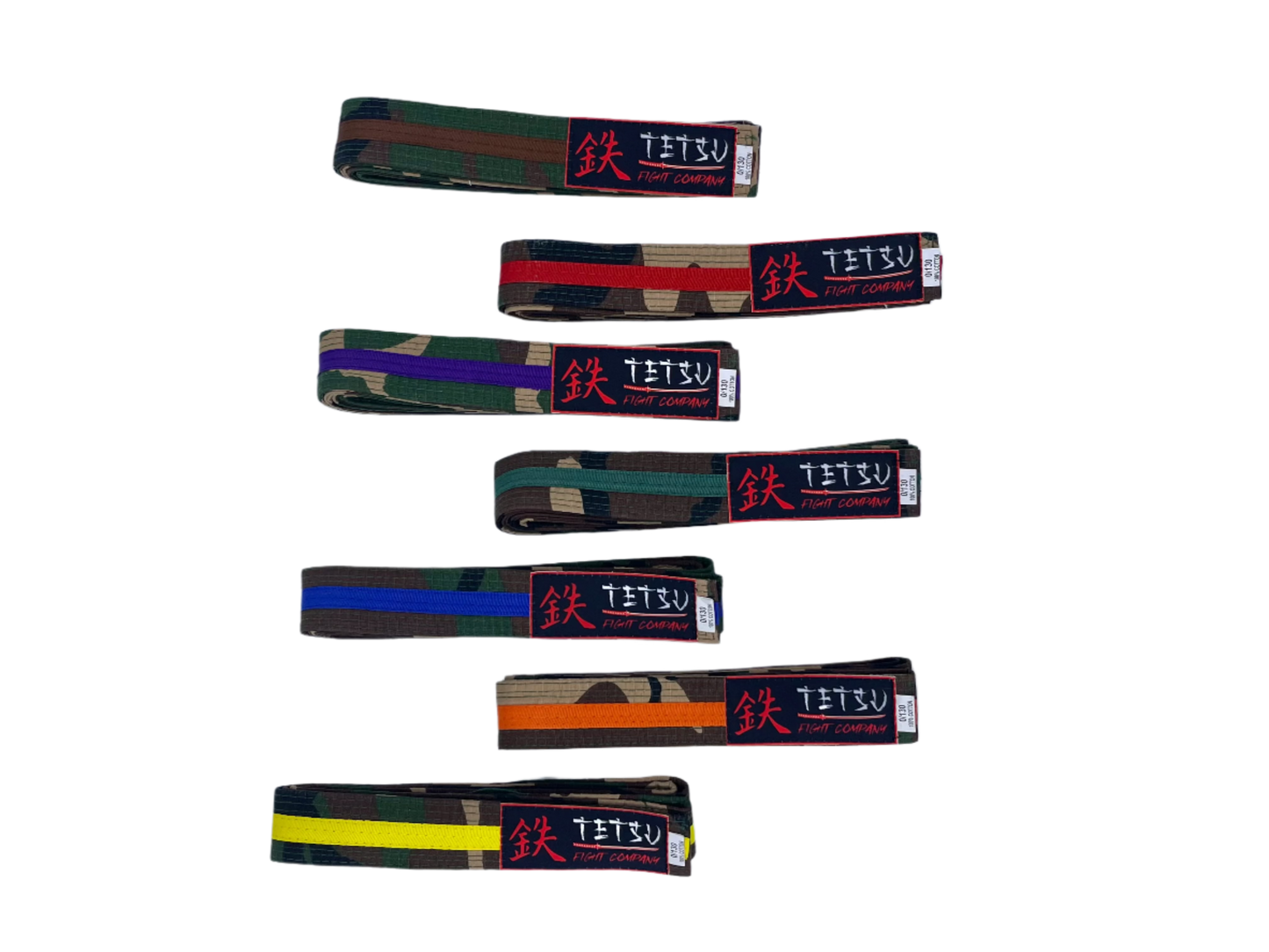 Double Wrap Camo Belt w/ Colored Stripe