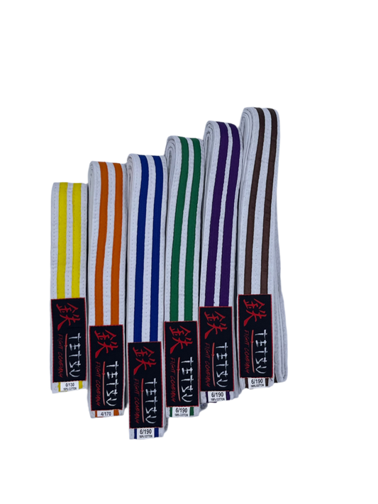 Double Wrap White Belt w/ Double Stripe