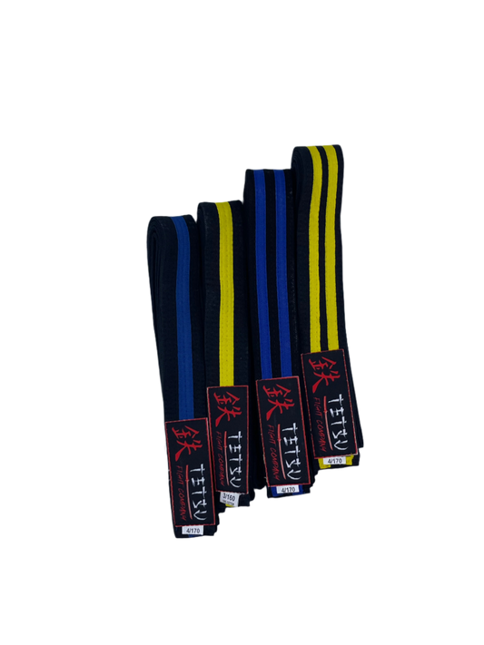 Double Wrap Black Belt w/ Stripe