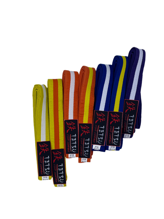 Double Wrap Solid Belt w/ Colored Stripe